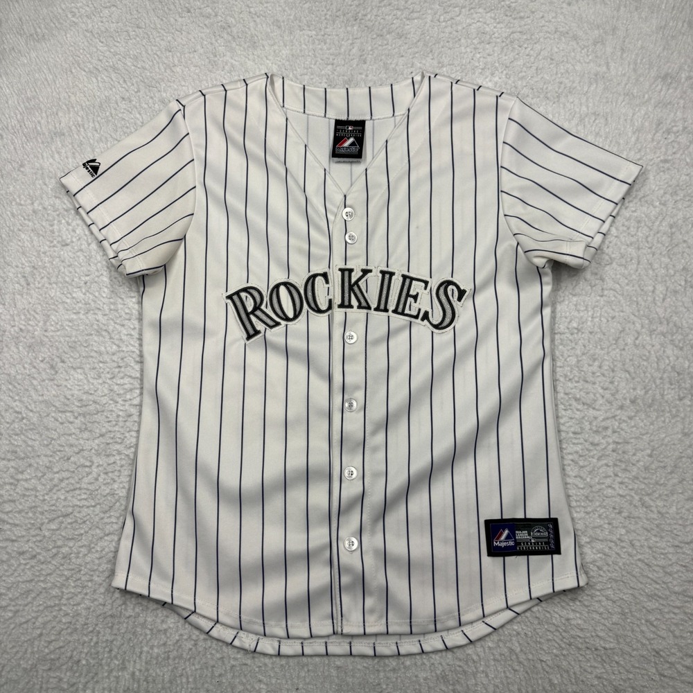 Colorado‎ Rockies MLB Baseball Jersey White by Majestic Women's Size Medium